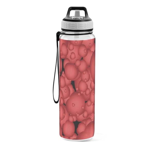 Motivational Water Bottle 32 oz with Straw, BPA Free Reusable Fitness Sport Bottle Perfect for Travel, School, Outdoors, and Gym Six Love Dots
