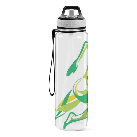 Motivational Water Bottle 32 oz with Straw, BPA Free Reusable Fitness Sport Bottle Perfect for Travel, School, Outdoors, and Gym Spurt
