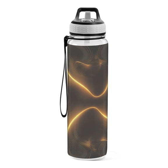 Motivational Water Bottle 32 oz with Straw, BPA Free Reusable Fitness Sport Bottle Perfect for Travel, School, Outdoors, and Gym Stream