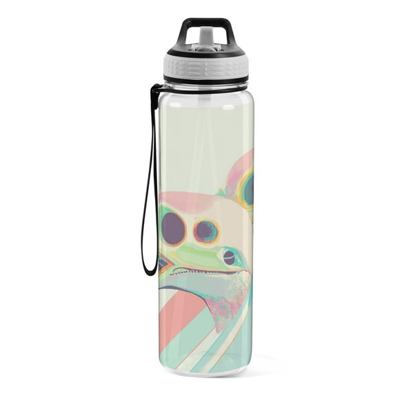 Motivational Water Bottle 32 oz with Straw, BPA Free Reusable Fitness Sport Bottle Perfect for Travel, School, Outdoors, and Gym Two Bird Skeletons