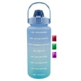thumbnail image 1 of Motivational Water Bottle with Time Marker Straw and Handle 64 Oz 1 Pack, Blue Ombre Large Plastic Tumbler for Gym Travel Work Fitness Hydration Goals with Snoep in Beperkte Oplage, 1 of 7