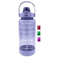 thumbnail image 1 of Motivational Water Bottle with Time Marker Straw and Handle 64 Oz 1 Pack, Transparent Purple Large Plastic Tumbler for Gym Travel Work Fitness Hydration Goals with Snoep in Beperkte Oplage, 1 of 7