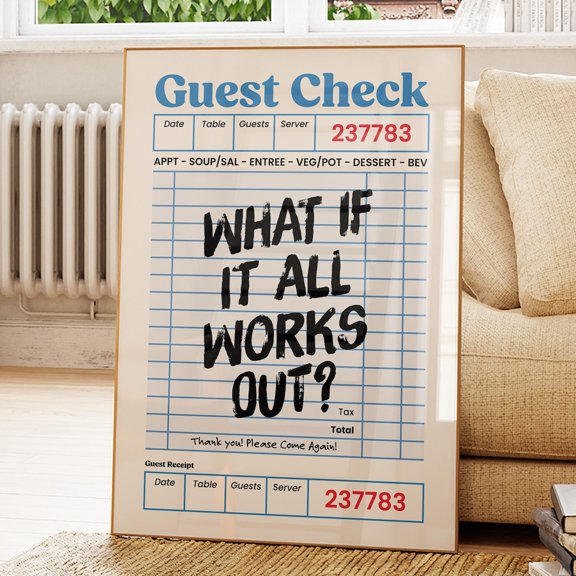 Motivational What If It All Works Out Guest Check Wall Art