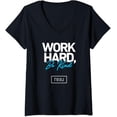 thumbnail image 1 of Motivational Women's "Work Hard Be Kind" Core Value White and Blue T-Shirt for Positive Inspiration, 1 of 5