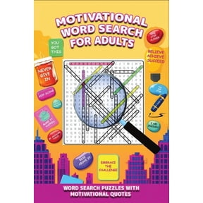 Motivational Word Search Puzzle Book With Quotes, (Paperback)