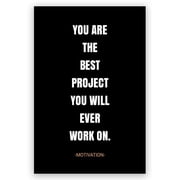 Motivational Workout Quote Wall Art You are the Best Project Inspirational Health Fitness Poster for Teen Adults Living Room Office Classroom College Decoration