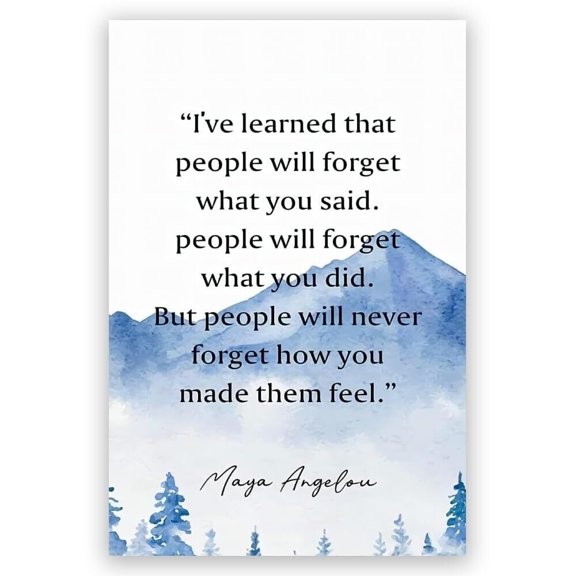 Motivational posters motivational maya quotes wall art canvas prints i learned people maya angelou said motivational posters for home office classroom uplifting gift