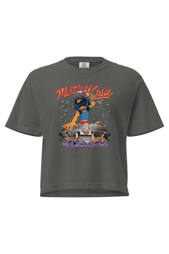 Motley Crue Allistar Dome Mineral Wash Womens Crop Top