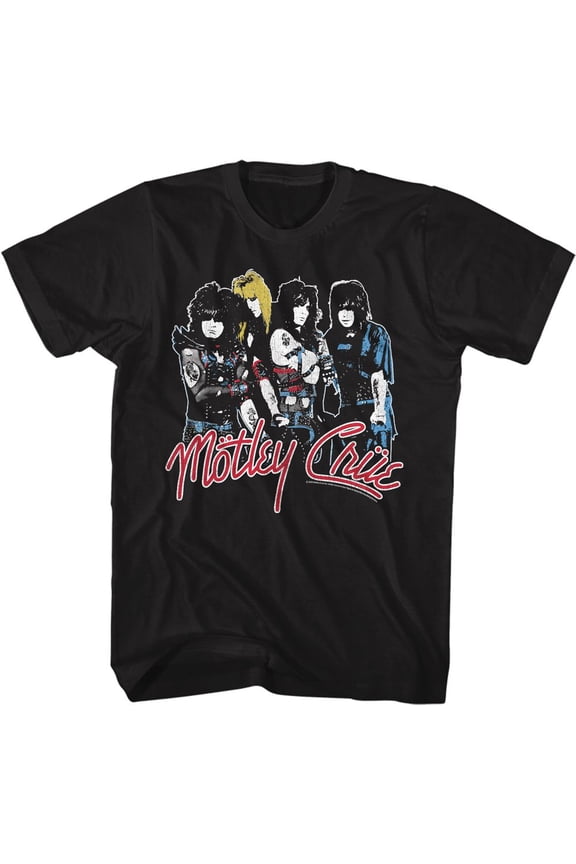 Motley Crue Band Logo Black Adult T-Shirt 6Xl