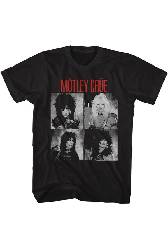 Motley Crue BW Shout Cover Black T-Shirt
