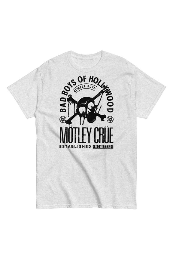 Motley Crue - Bad Boys of Hollywood Unisex T-Shirt - White - Medium