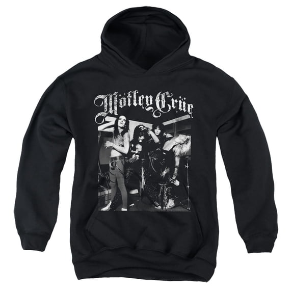 Motley Crue Band Photo Youth Pullover Hoodie Sweatshirt Black
