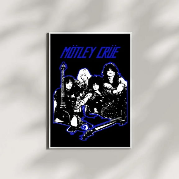 Motley Crue Band Portrait Poster, Classic Heavy Metal Rock Wall Art, Size 24x36 Unframed Poster