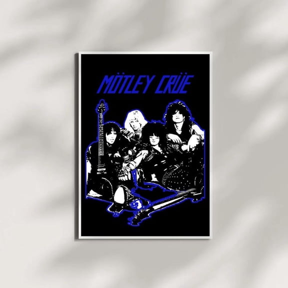 Motley Crue Band Portrait Rock Poster, Classic Heavy Metal Music Wall Art, Size 24x36 Unframed Poster