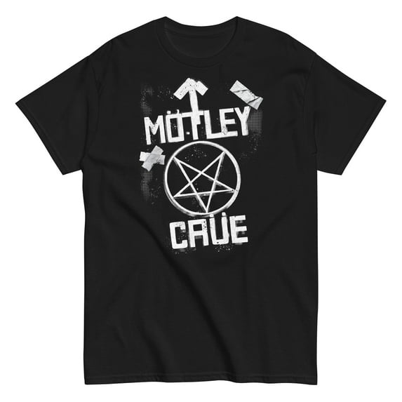 Motley Crue - Black and White Logo Unisex T-Shirt - Black - Small