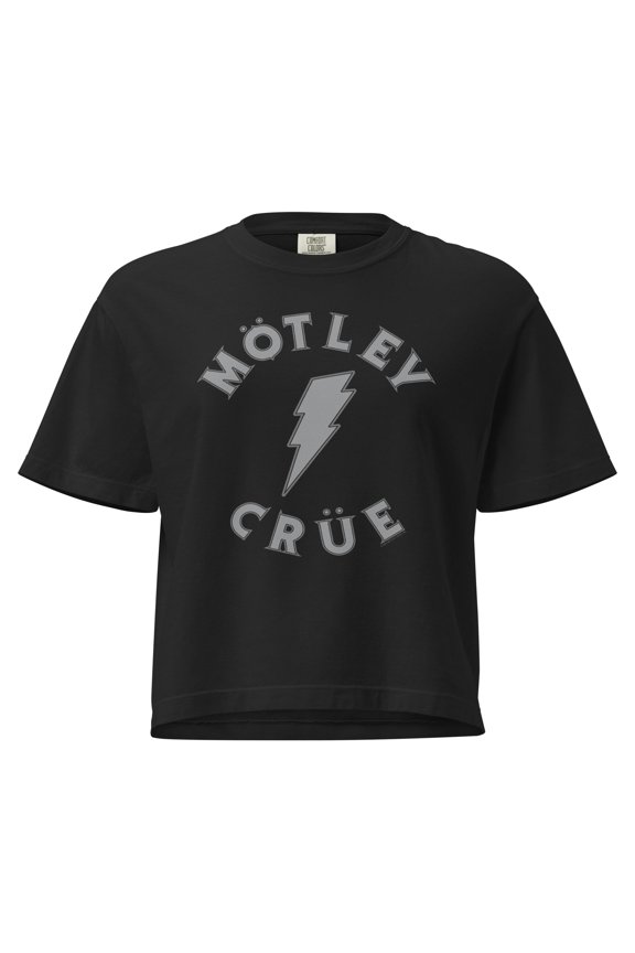 Motley Crue Core Logo Mineral Wash Womens Crop Top