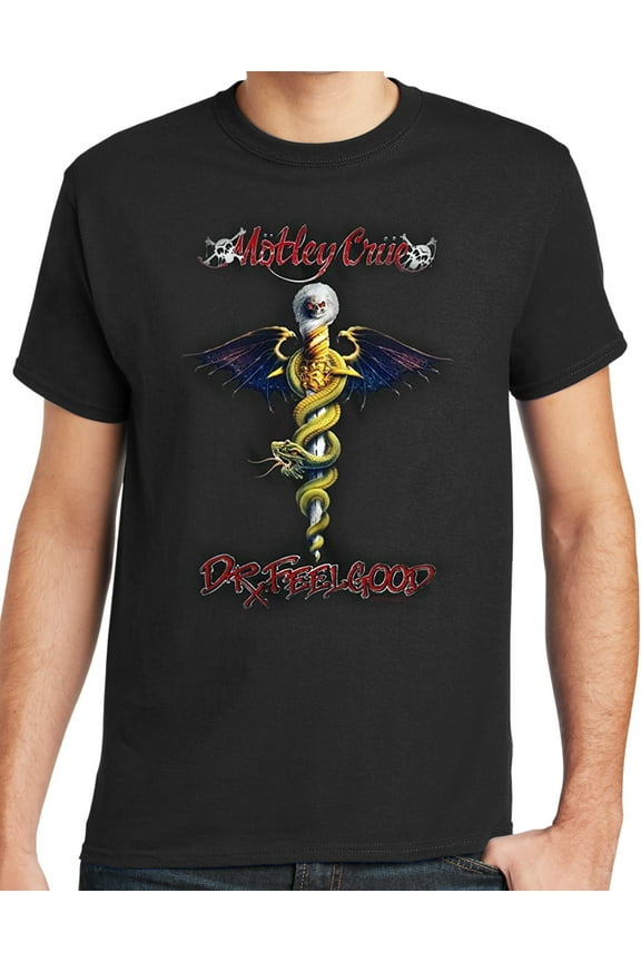 Motley Crue DR FEELGOOD Mens Black T-shirt, 2XL Black - TALL
