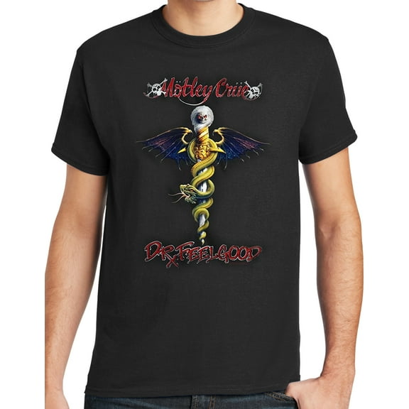 Motley Crue DR FEELGOOD Mens Black T-shirt, 3XL Black - TALL