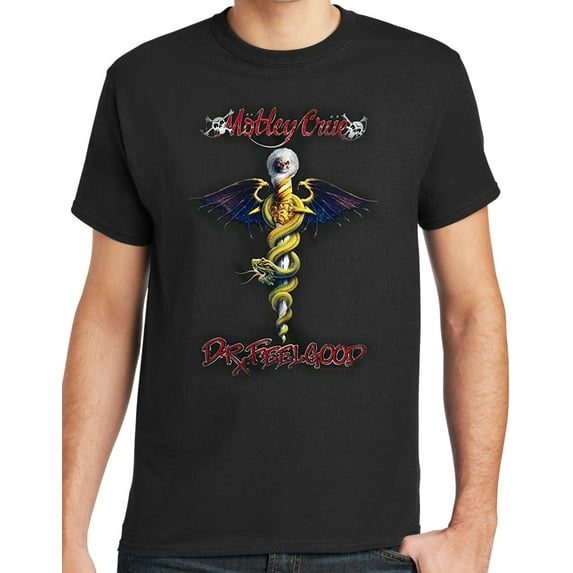 Motley Crue DR FEELGOOD Mens Black T-shirt, XL Black - TALL