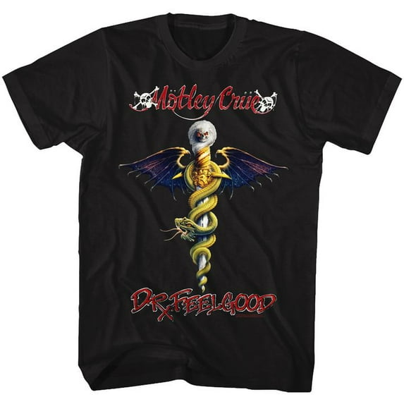 Motley Crue Dr Feel Good Black Adult T-Shirt 4Xl