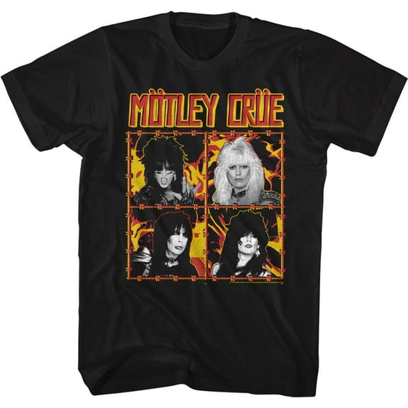 Motley Crue Fire And Wire Black Adult T-Shirt 4Xl