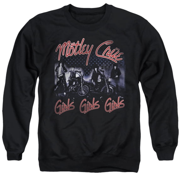 Motley Crue Girls Adult Crewneck Sweatshirt Black