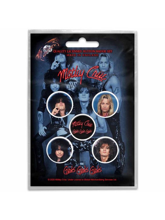 Motley Crue Girls, Girls, Girls Button Badge Set (Set of 5)