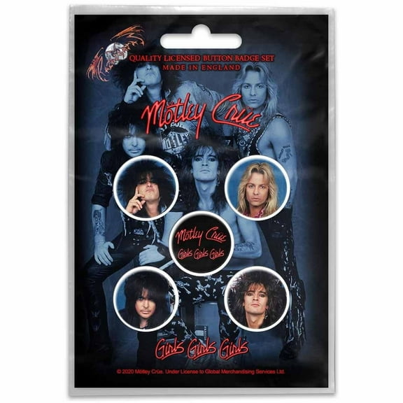Motley Crue Girls, Girls, Girls Button Badge Set (Set of 5)