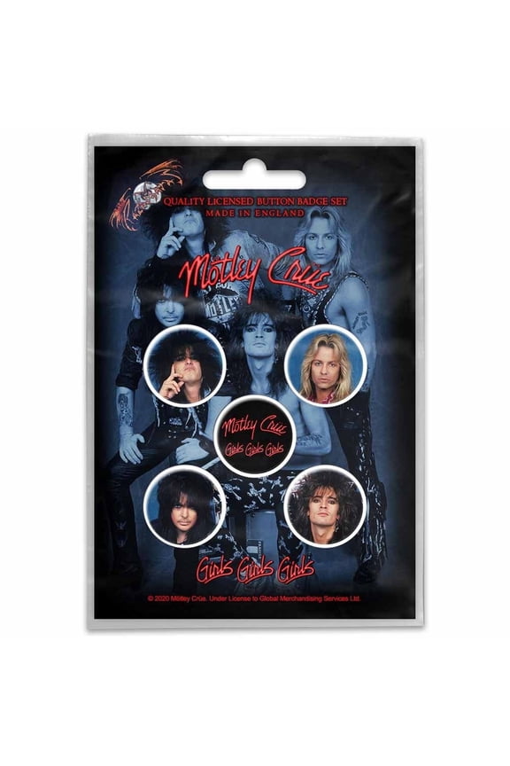 Motley Crue Girls, Girls, Girls Button Badge Set (Set of 5)