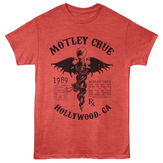 Motley Crue Girls Whipped Tour 87 Men's T Shirt (RedHeather, AdultS)