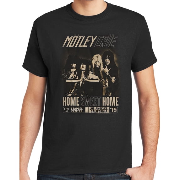 Motley Crue HOME SWEET HOME L.A. Mens Black T-shirt, 3XL Black