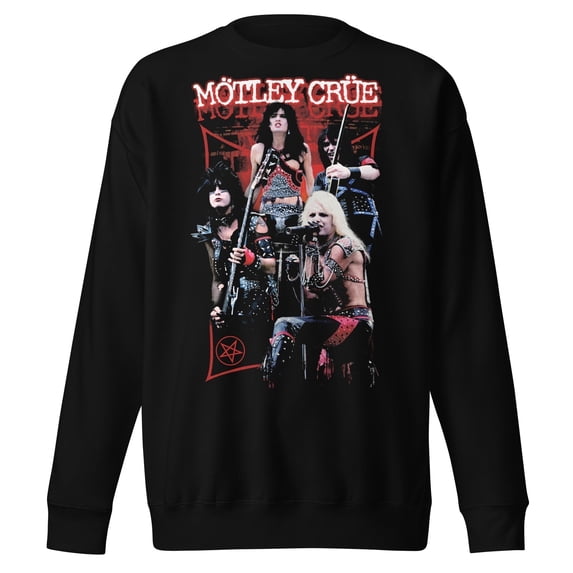 Motley Crue Live Jumbo Print Unisex Sweatshirt - Black - Medium