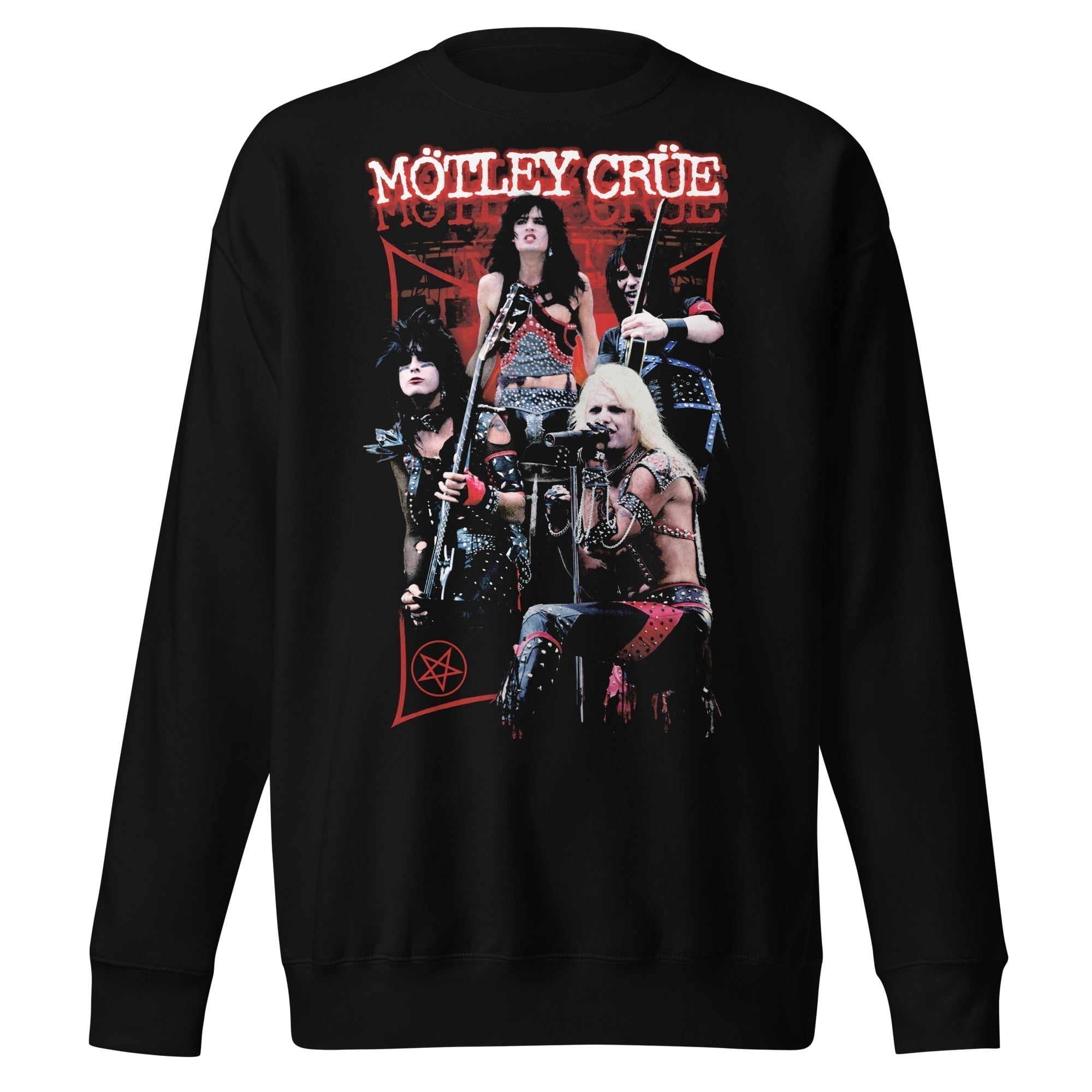 Motley Crue Live Jumbo Print Unisex Sweatshirt Black Small