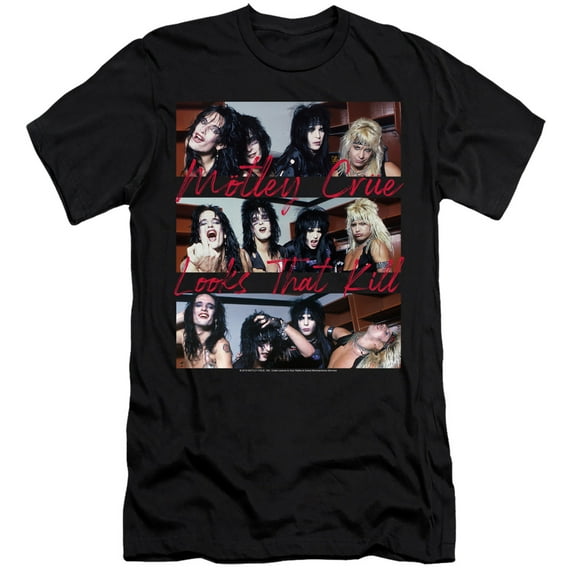 Motley Crue Looks That Kill Premium Adult 30/1 T-Shirt Black