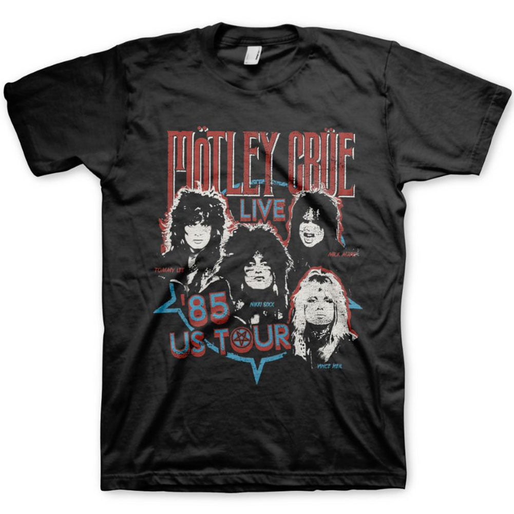 Motley Crue Men's 85 Live Tour Logo T-Shirt Medium | Officially
