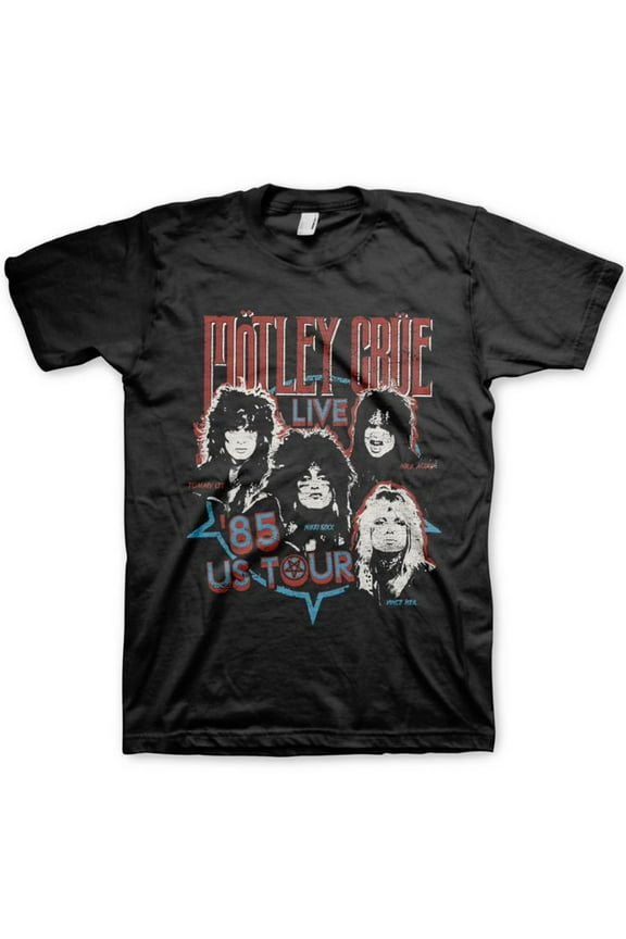 Motley Crue Men's 85 Live Tour Logo T-Shirt Small | Officially Licensed