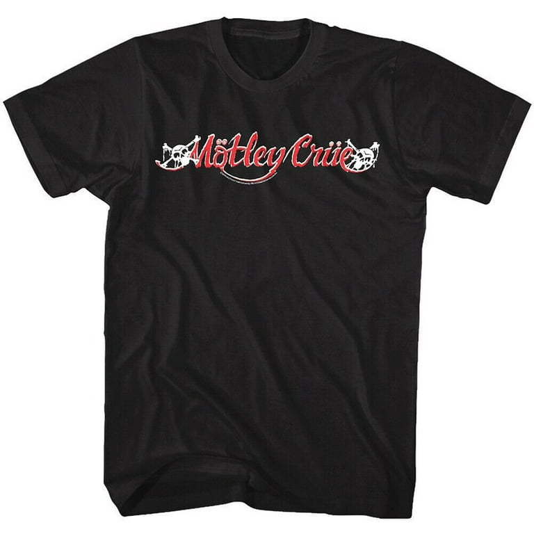 Motley Crue Men s T Shirt Rock Band Logo Black Graphic Tee Big and Tall Size T shirts Vintage 80 s Heavy Metal Music Concert Tour unisex soft style t shirt Unisex Graphic Shirt beautiful Walmart
