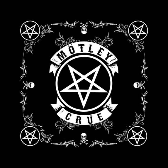Motley Crue Pentagram Bandana Black