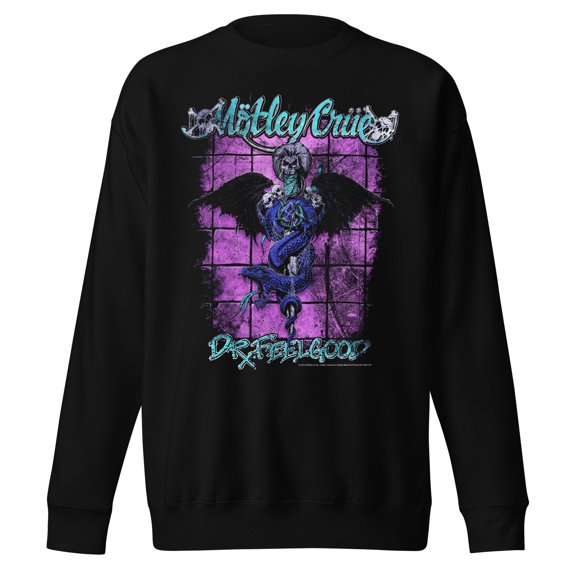 Motley Crue Pop Dr. Feelgood Jumbo Print Unisex Sweatshirt - Black - Small