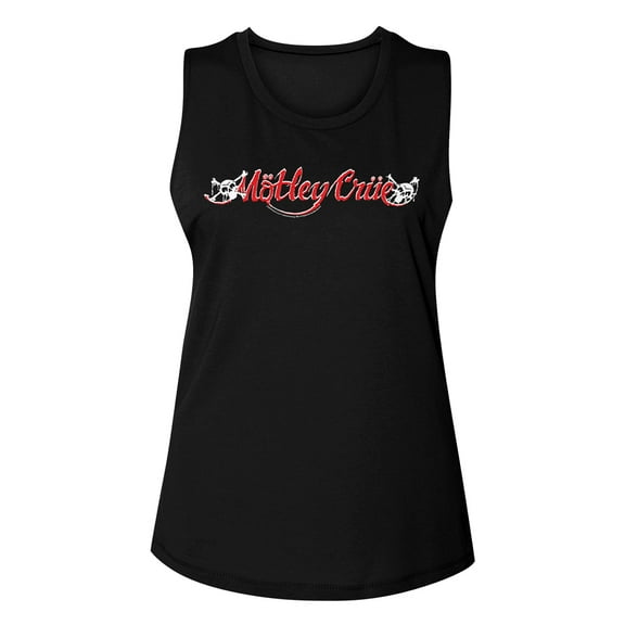 Motley Crue Red and White Logo Women's Muscle Tank Top