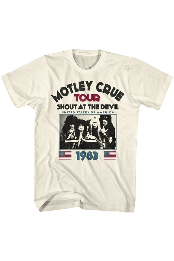 Motley Crue SATD83 Natural Adult T-Shirt