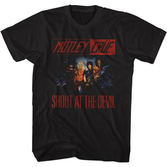 Motley Crue Satd Band Photo Black Adult T-Shirt 5Xl
