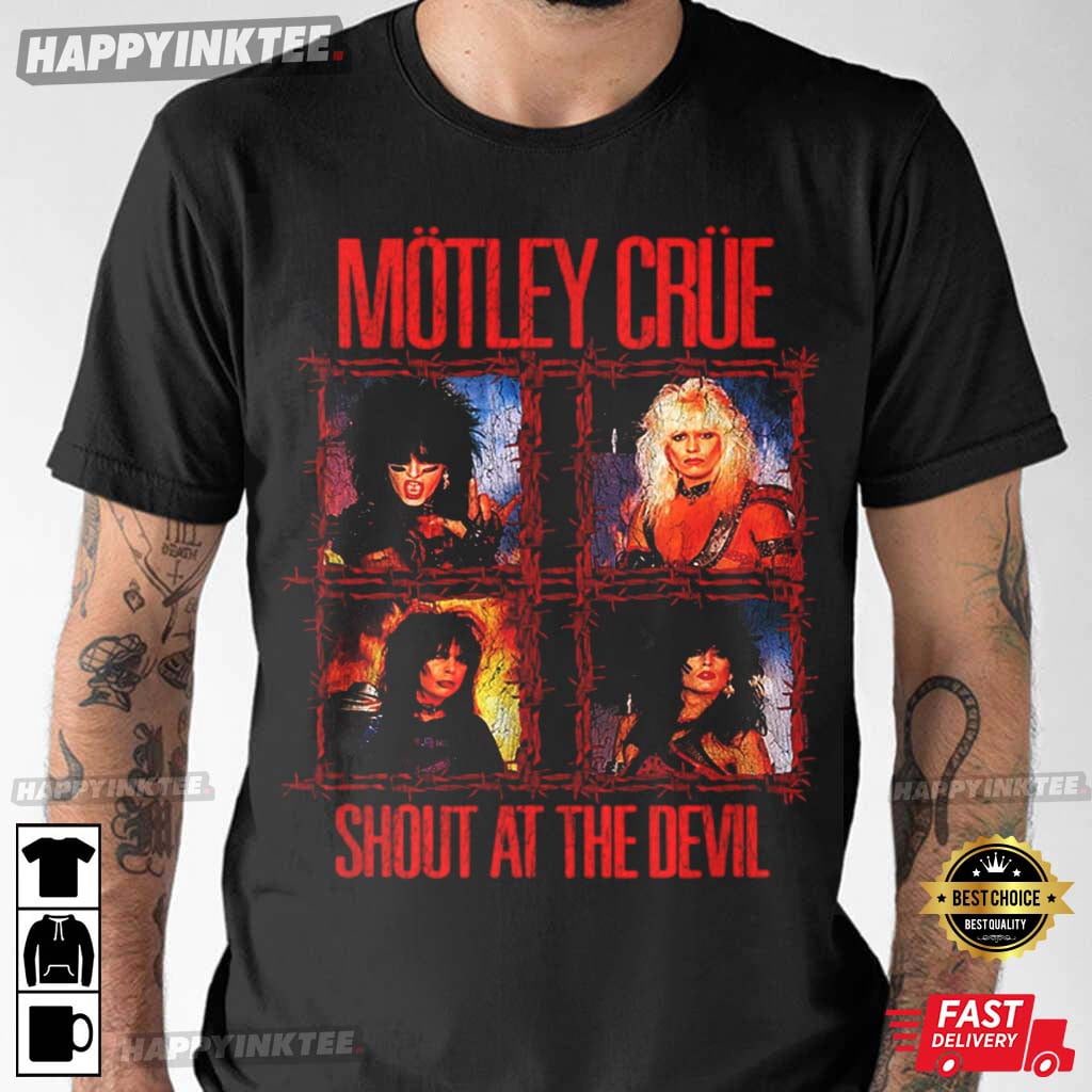Motley Crue Shout At The Devil T-Shirt Design Shirt, Size Xl, Tee Dark