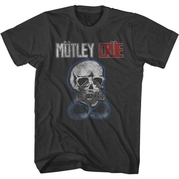Motley Crue Skull and Cuffs Smoke Adult T-Shirt