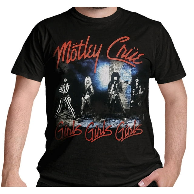 Motley Crue Smokey Street T Shirt Girls Girls Girls Band Logo Black New