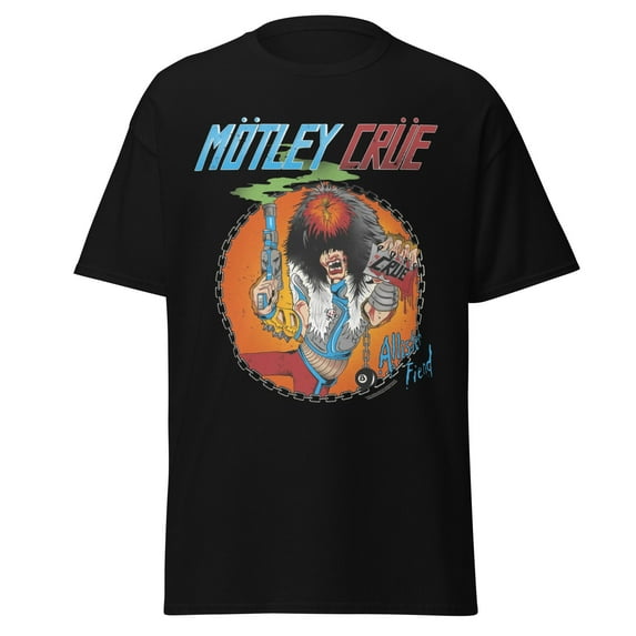 Motley Crue Smoking Allister Jumbo Print Unisex T-Shirt - Black - Small