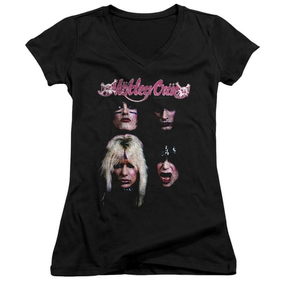 Motley Crue The Crue Junior Women's V-Neck T-Shirt Black