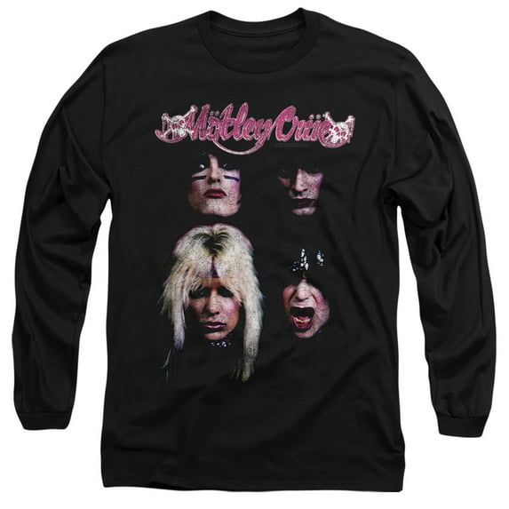 Motley Crue The Crue Long Sleeve Adult 18/1 T-Shirt Black