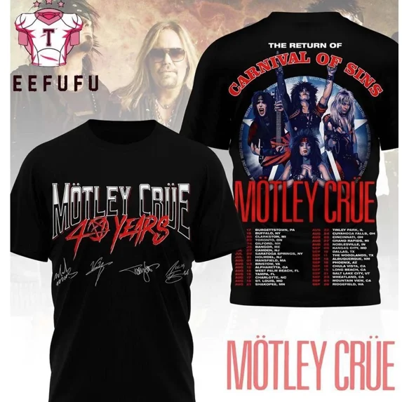 Motley Crue The Return Carnival of Sins T-Shirt For Fan
