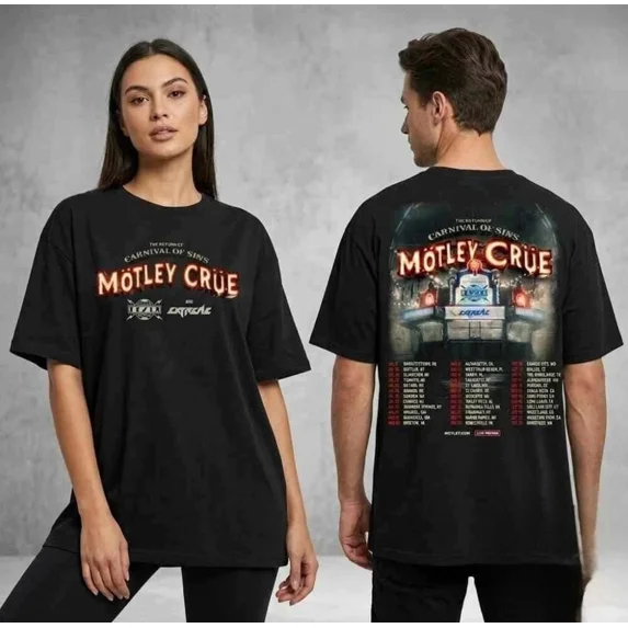 Motley Crue The Return Of The Carnival Of Sins North American Tour 2026 T-Shirt